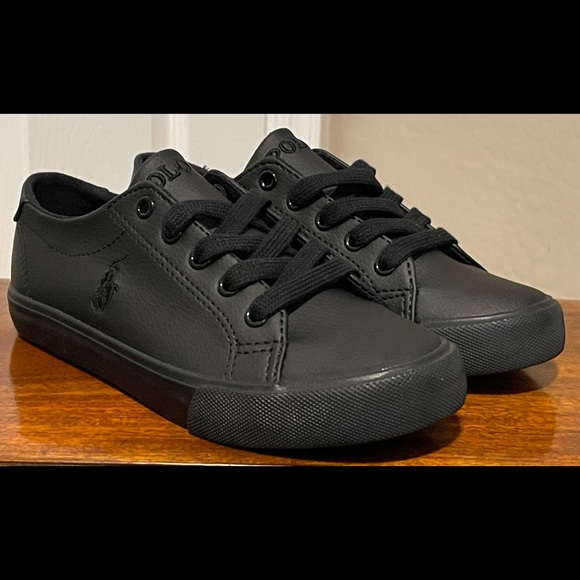 Polo Ralph Lauren Slater sneaker Black Youth Size 1 RFS11386 NEW - Picture 1 of 9
